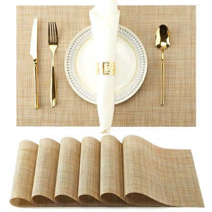 Set of 8 2202C Dual-Color Decor Series Teslin Placemats