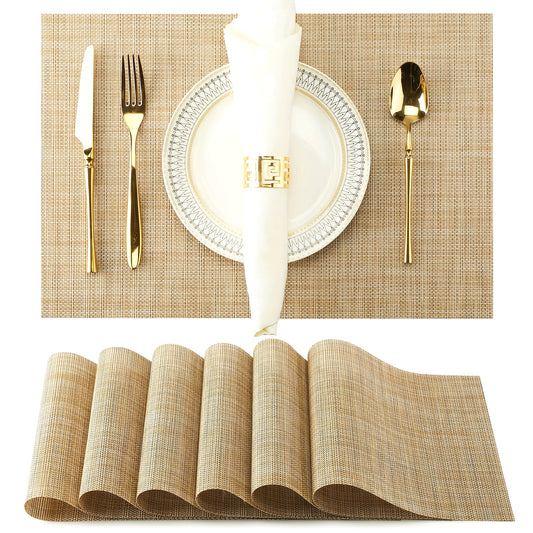 Set of 8 2202C Dual-Color Decor Series Teslin Placemats