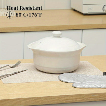 Beige Placemats- Heat Resistant Non-Slip Place mats for Dining Table, Washable Durable PVC Vinyl Woven Table Mats