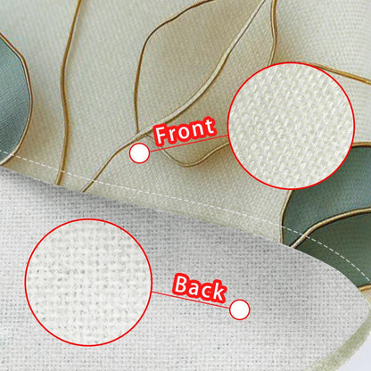 Set of 4 Home Woven Polyester Placemats, Non-Slip Placemats Set, Leaf Print, Machine Washable, Rectangular Table Mats for Dining Decoration, Holiday Meals, Easy Wipe Clean