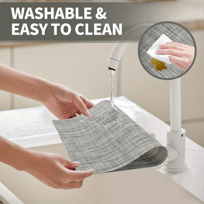 Set of 8 2202C Dual-Color Decor Series Teslin Placemats