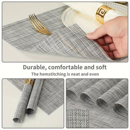 Set of 8 2202C Dual-Color Decor Series Teslin Placemats