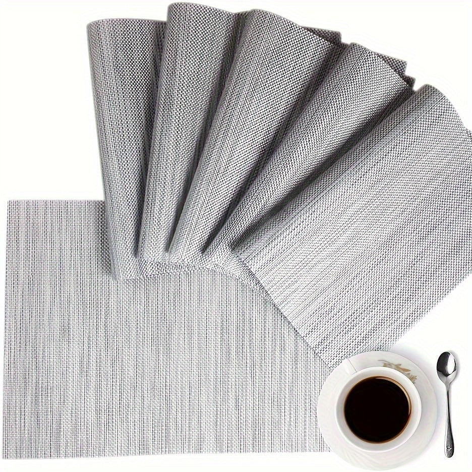 Set of 8 2202C Dual-Color Decor Series Teslin Placemats