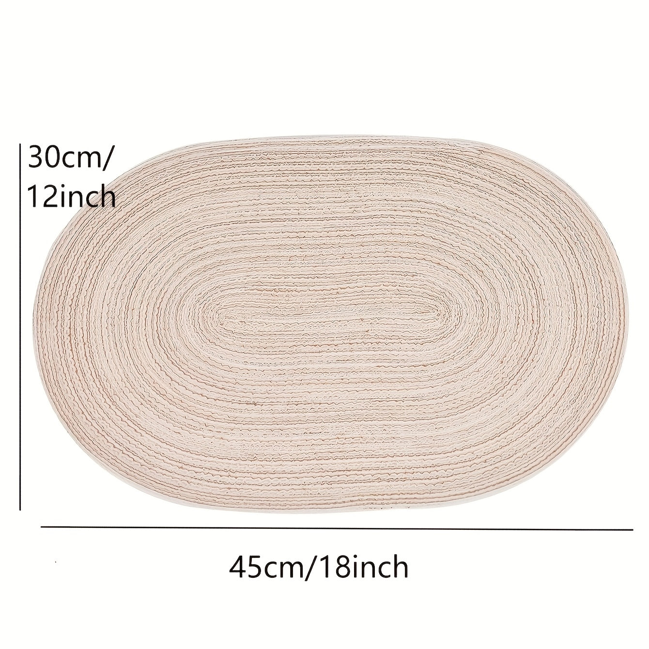 4\u002F6pcs Oval Yarn Placemats, Washable Table Mats, Polyester 100.00, Hand-Woven Dining Decor, 100% Polyester Tabletop Pads
