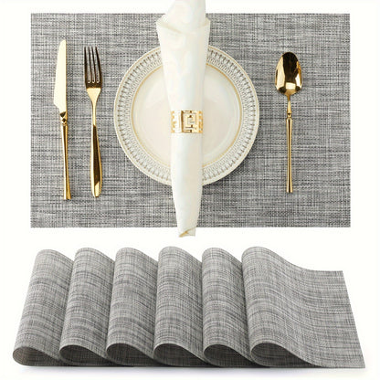 Set of 8 2202C Dual-Color Decor Series Teslin Placemats