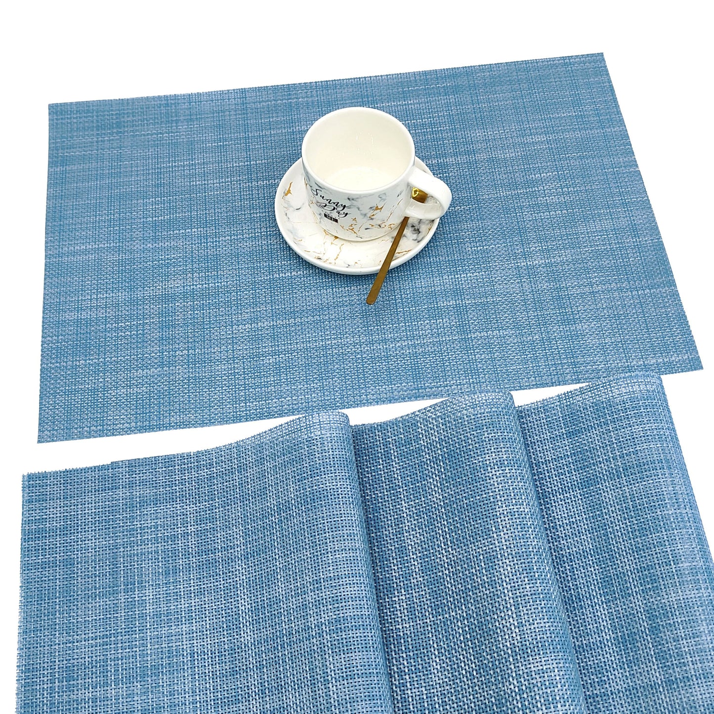 Set of 8 2202C Dual-Color Decor Series Teslin Placemats