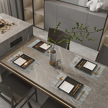 Set of 8 2202C Dual-Color Decor Series Teslin Placemats