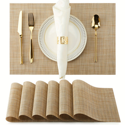 Set of 8 2202C Dual-Color Decor Series Teslin Placemats