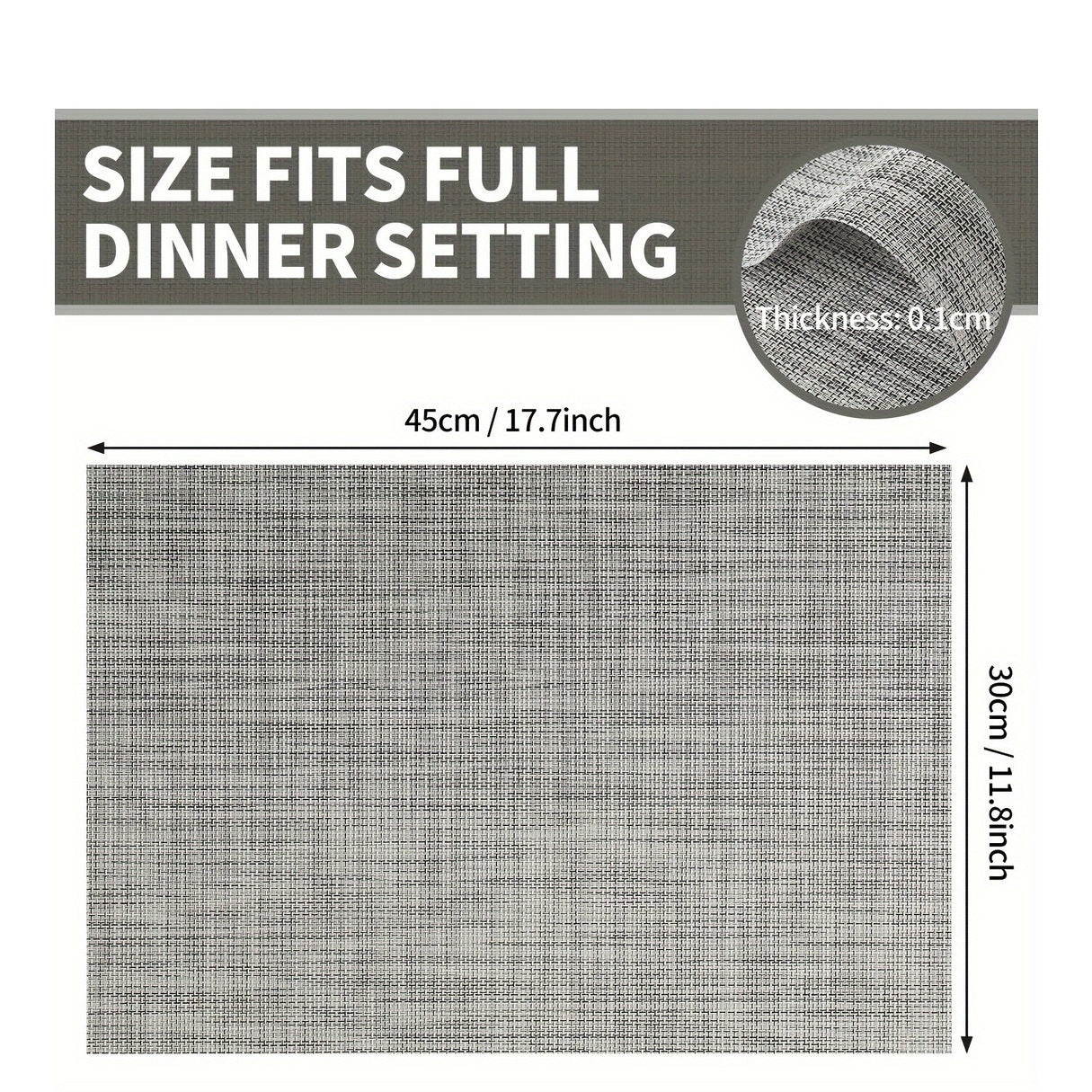 Set of 8 2202C Dual-Color Decor Series Teslin Placemats