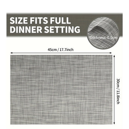 Set of 8 2202C Dual-Color Decor Series Teslin Placemats
