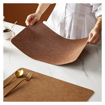 Placemats 2packs Pattern Faux Leather Placemats for Kitchen Table Indoor\u002FOutdoor Washable Placemat Wipeable Dining Table Mats