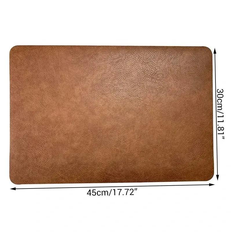 Placemats 2packs Pattern Faux Leather Placemats for Kitchen Table Indoor\u002FOutdoor Washable Placemat Wipeable Dining Table Mats