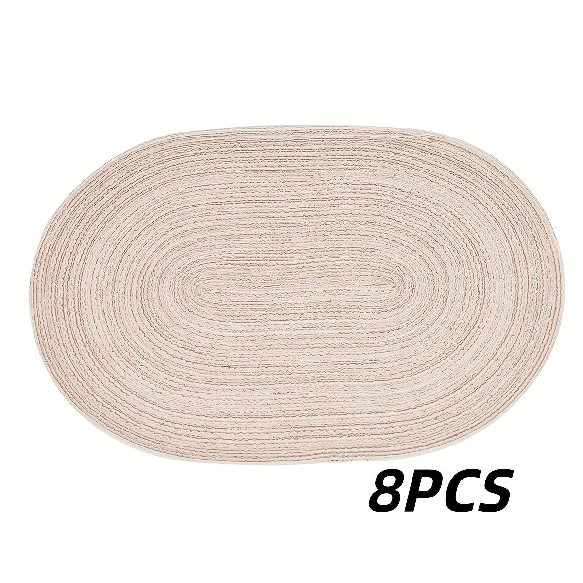 4\u002F6pcs Oval Yarn Placemats, Washable Table Mats, Polyester 100.00, Hand-Woven Dining Decor, 100% Polyester Tabletop Pads