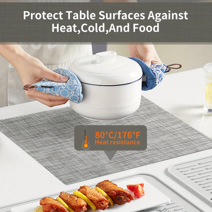 Set of 8 2202C Dual-Color Decor Series Teslin Placemats