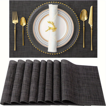 Set of 8 2202C Dual-Color Decor Series Teslin Placemats