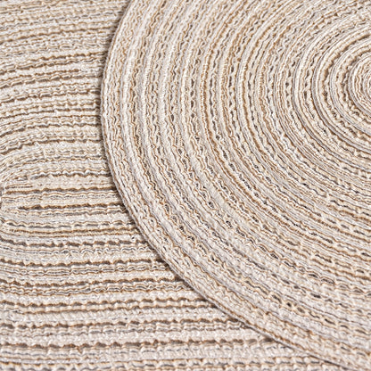 4\u002F6pcs Oval Yarn Placemats, Washable Table Mats, Polyester 100.00, Hand-Woven Dining Decor, 100% Polyester Tabletop Pads
