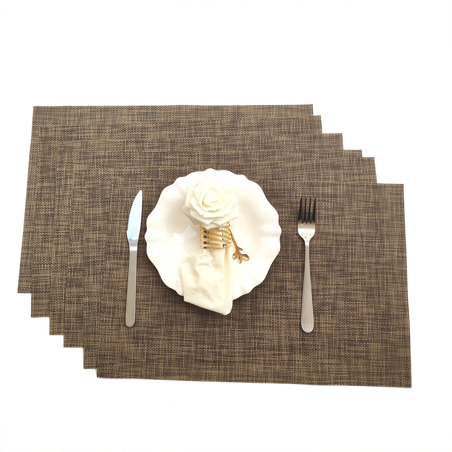 Set of 8 2202C Dual-Color Decor Series Teslin Placemats